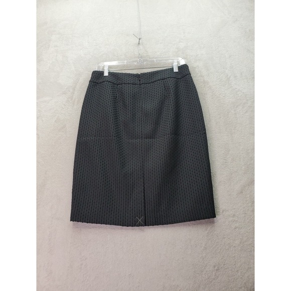 Ann Taylor A Line Skirt Women Size 6 Black Swiss Dot Polyester Lined Back Zipper - Picture 2 of 8